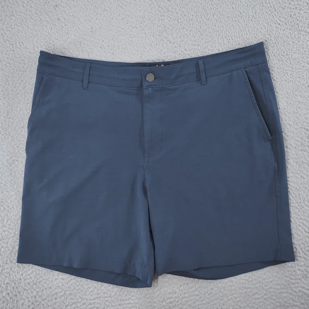 Faherty All Day Shorts Mens 36 Blue Stretch Chino Drawstring Beach Casual Summer